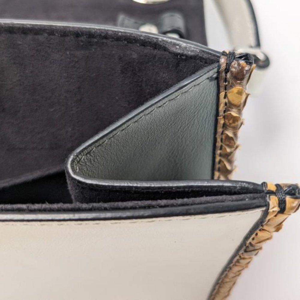 SOLD Fendi Kan I F Eyelet Grommets Python White Leather Shoulder Bag - Picture 8 of 10